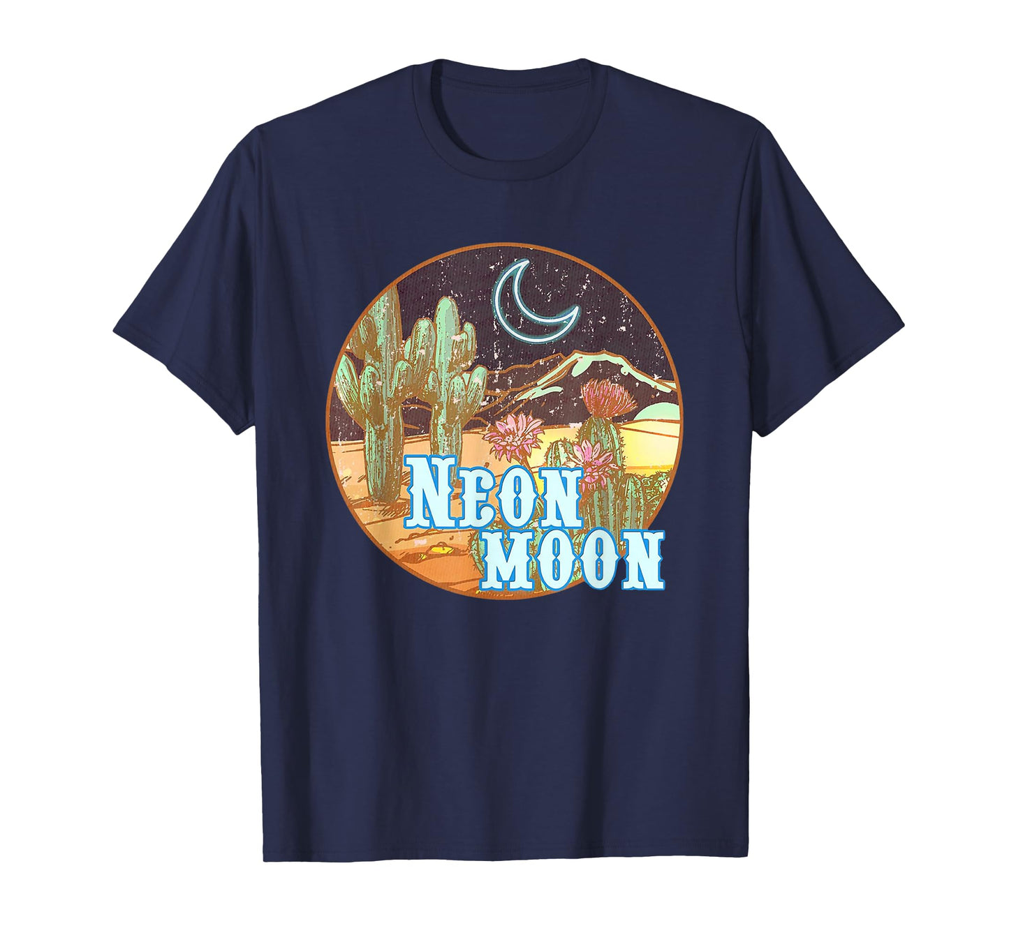 Neon 90s Moon Country Western Cowboy Cowgirl T-Shirt