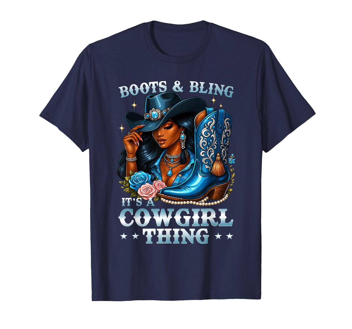 Boots and Bling Its A Cowgirl Thing Rodeo Country Girls T-Shirt