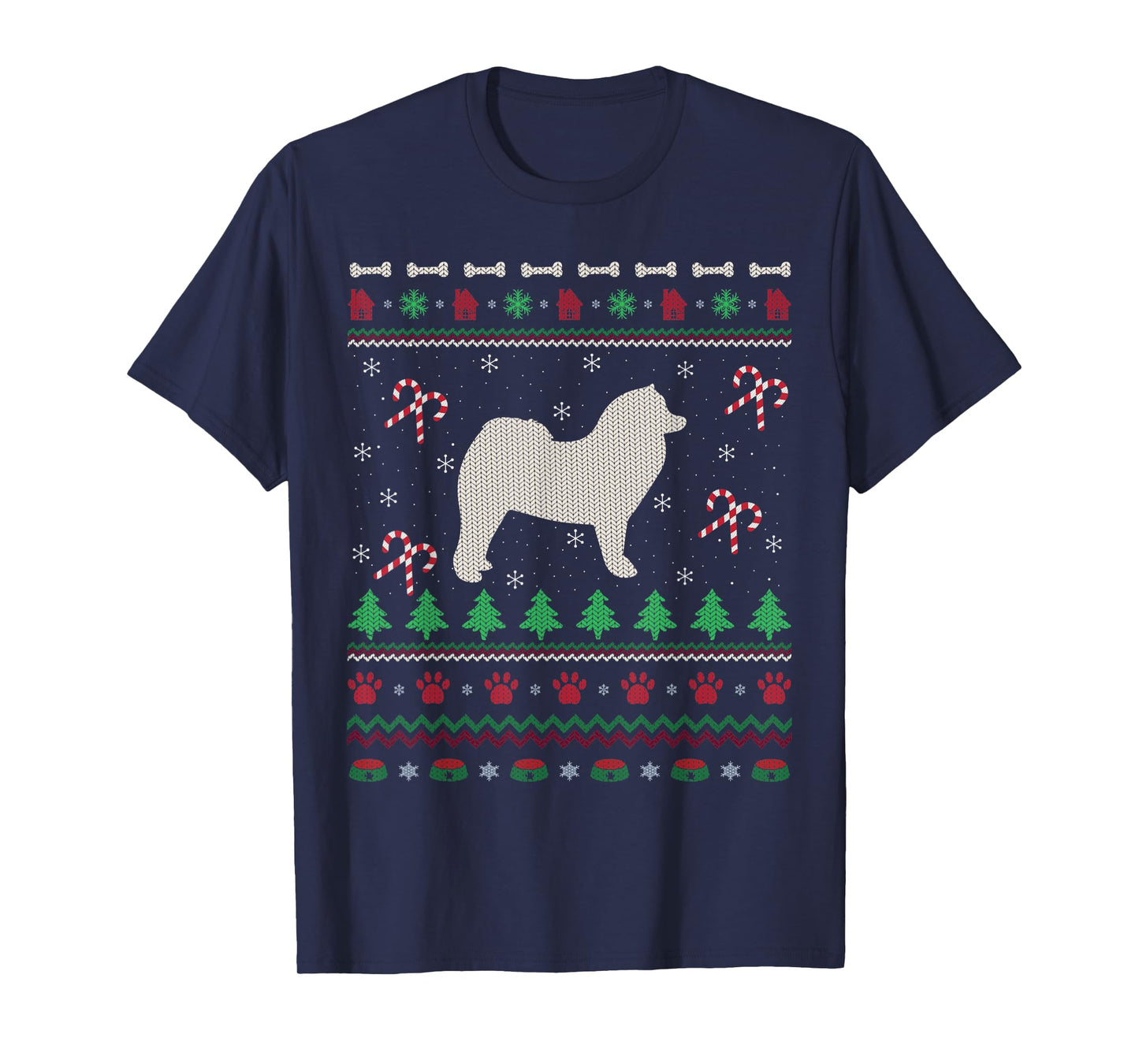 Samoyed Xmas Gift Ugly Samoyed Christmas T-Shirt