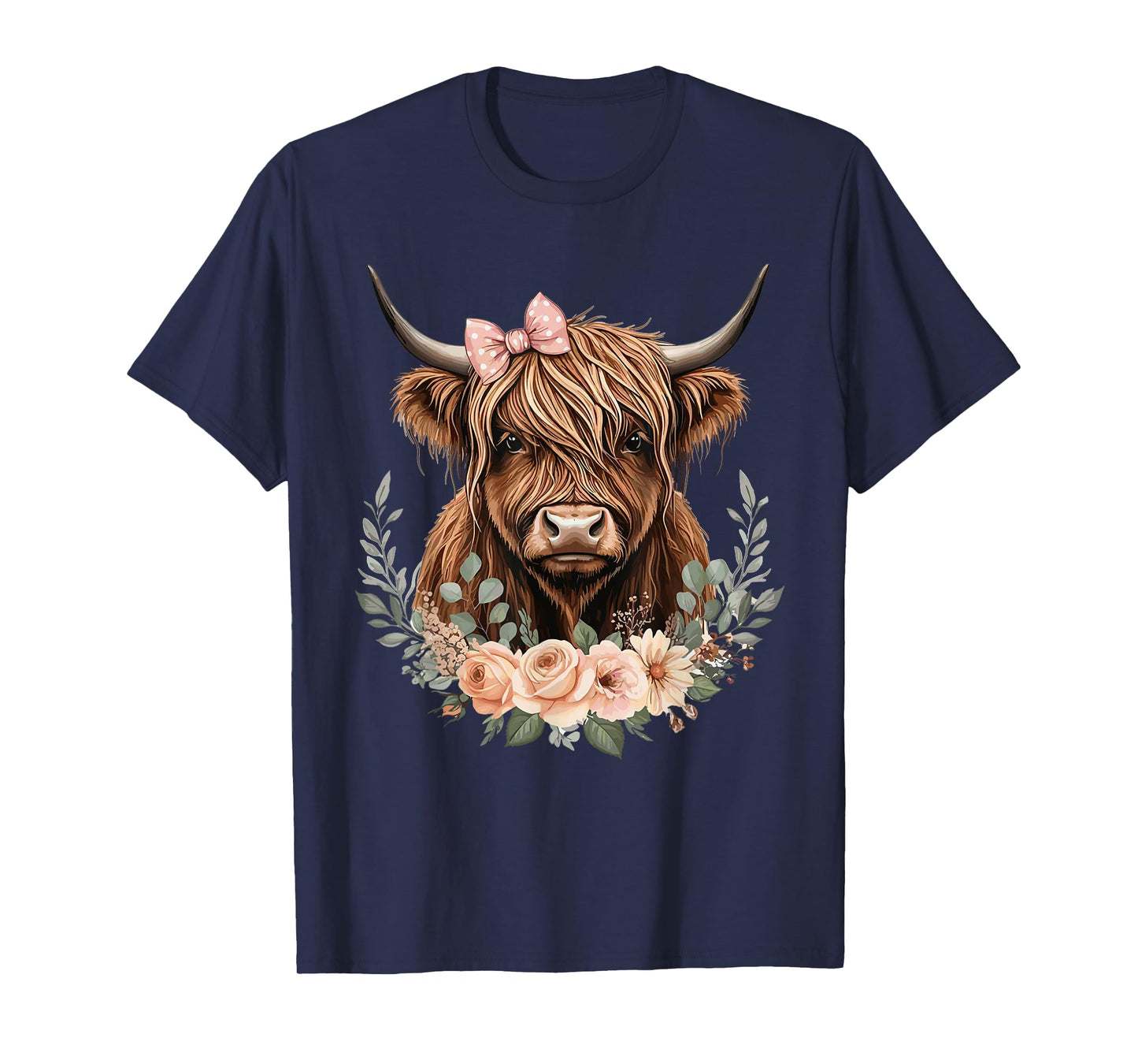 Cute Highland Cow for Women Farm Cowgirl Scottish Cattle T-Shirt
