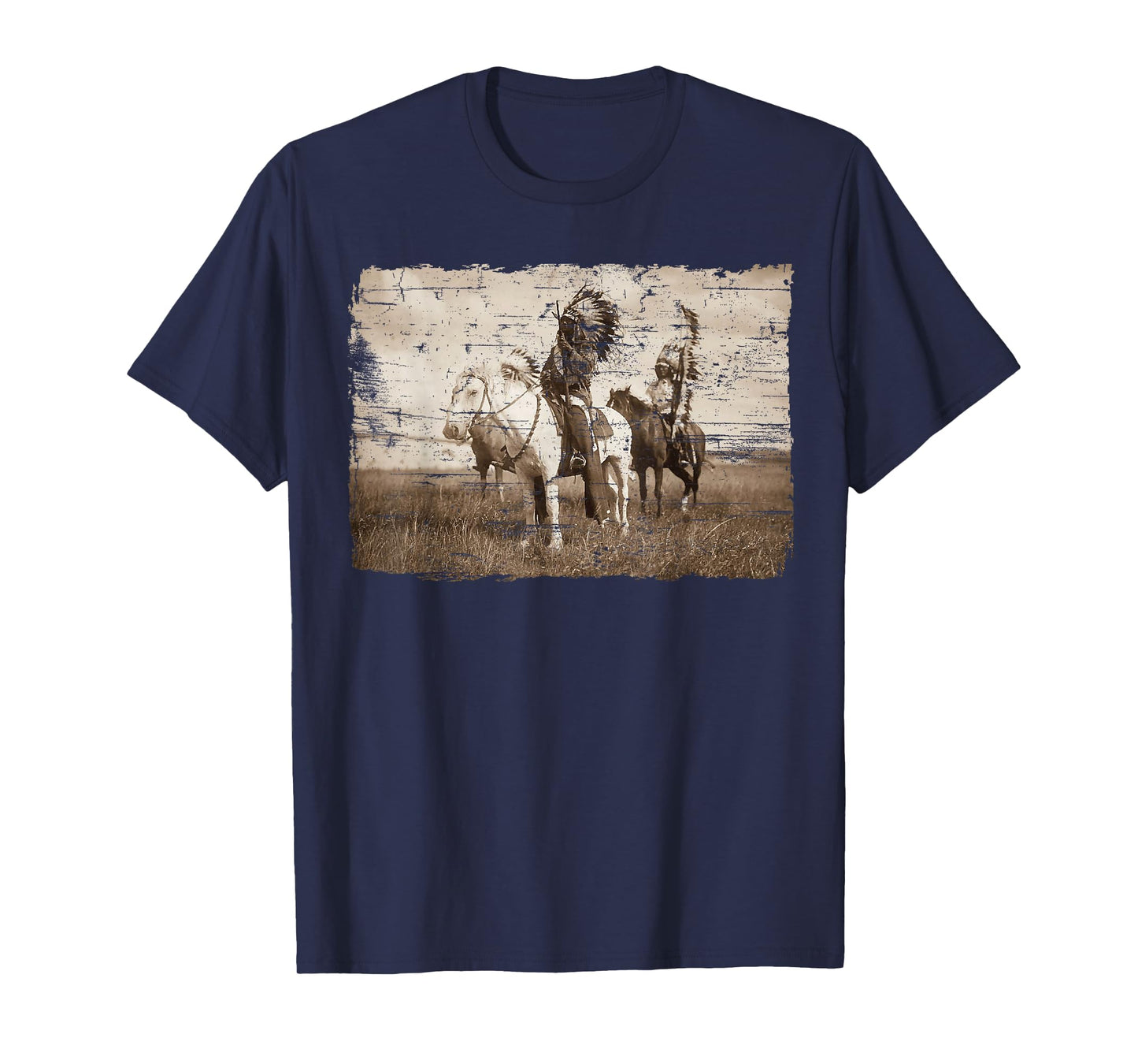 Native American Chief Head Indians Warbonnets Headdress T-Shirt