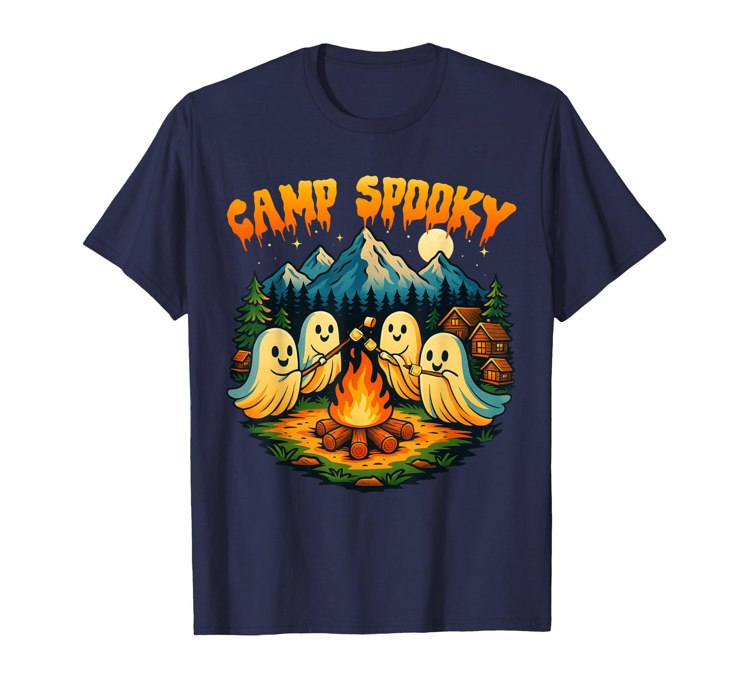 Camp Spooky Summerween Summer Halloween Cute Ghost T-Shirt