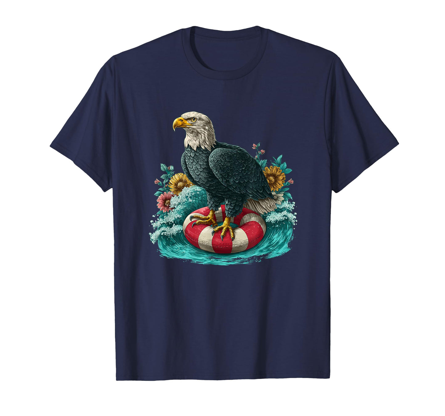 Funny Eagle with Pool Ring for Holiday Lovers T-Shirt
