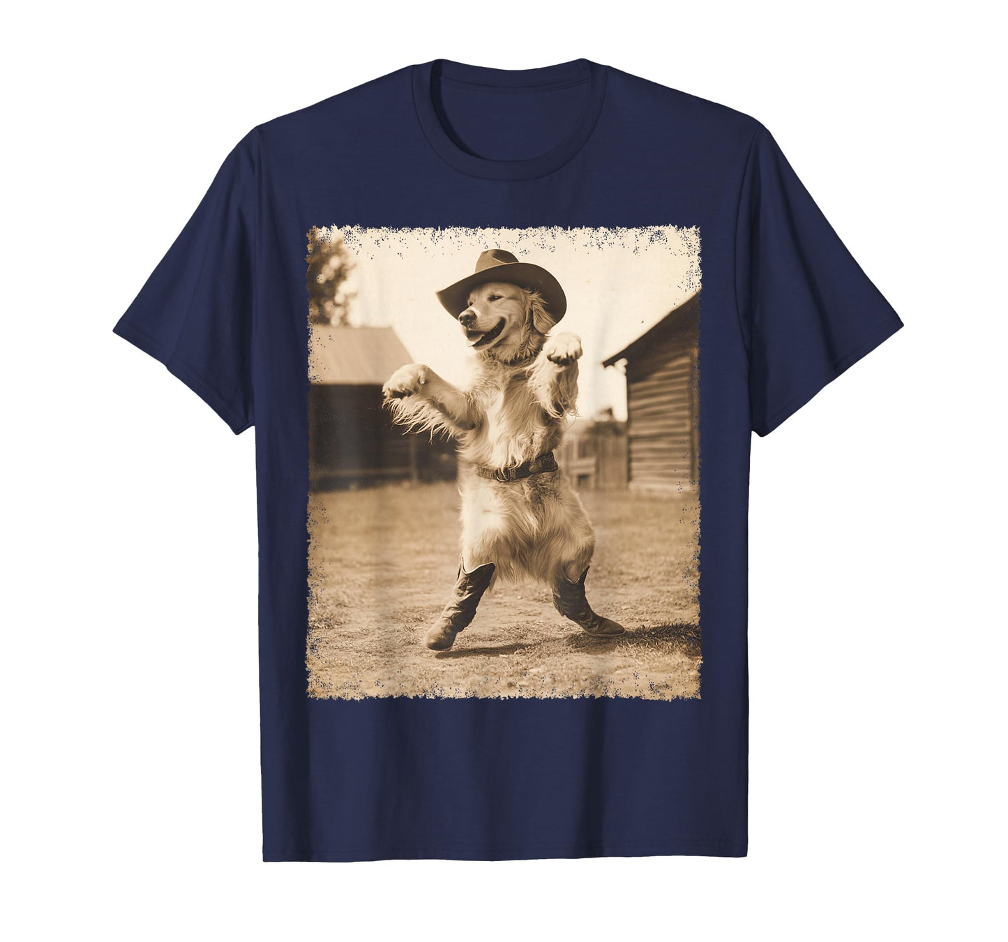 Golden Retriever Funny Cowboy T-Shirt