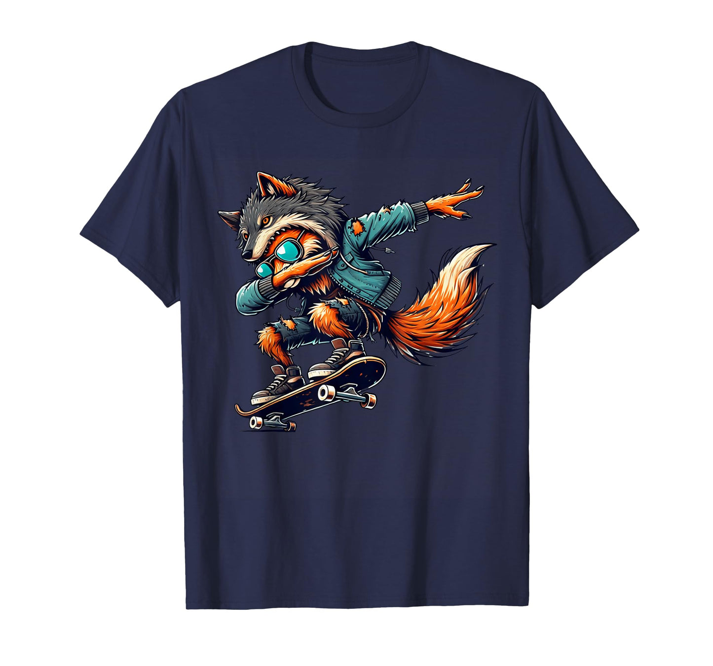 Dabbing Fox Wolf Halloween Trick or Treat Boys Men Kids Tee T-Shirt