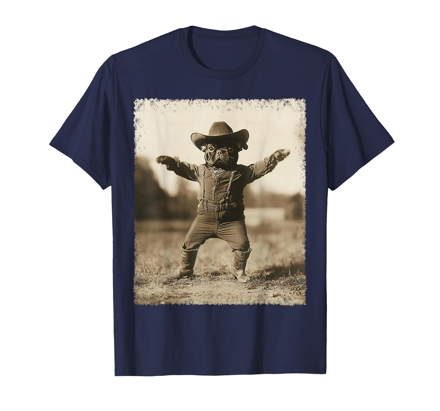Funny Dog Silly Cowboy French Bulldog T-Shirt