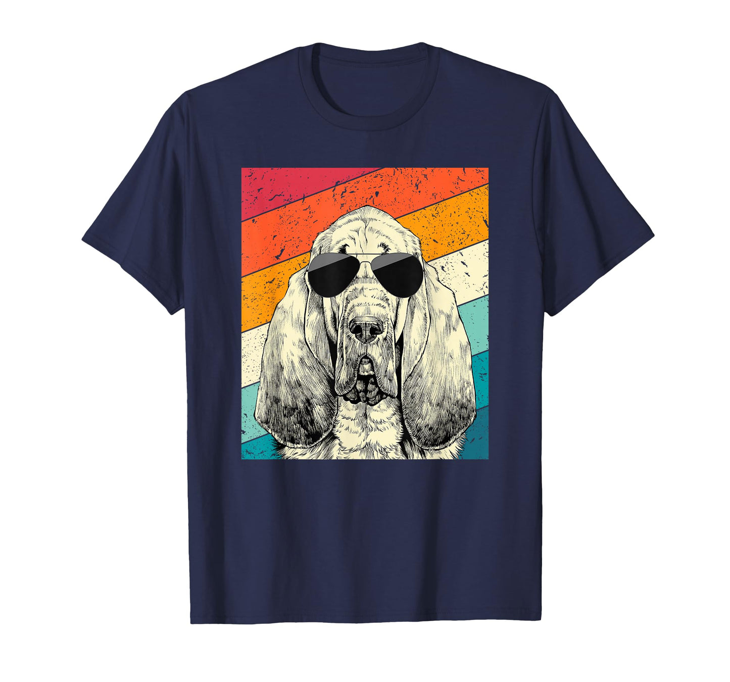 Retro Vintage Bloodhound with Sunglasses Dog Lovers T-Shirt