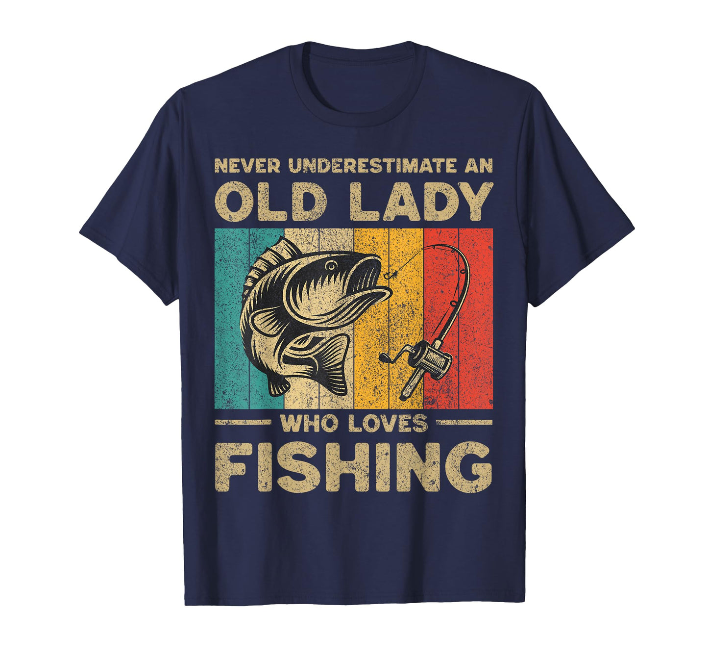 Funny Vintage Fishing Jokes Womens Fisherman Bass Fish T-Shirt