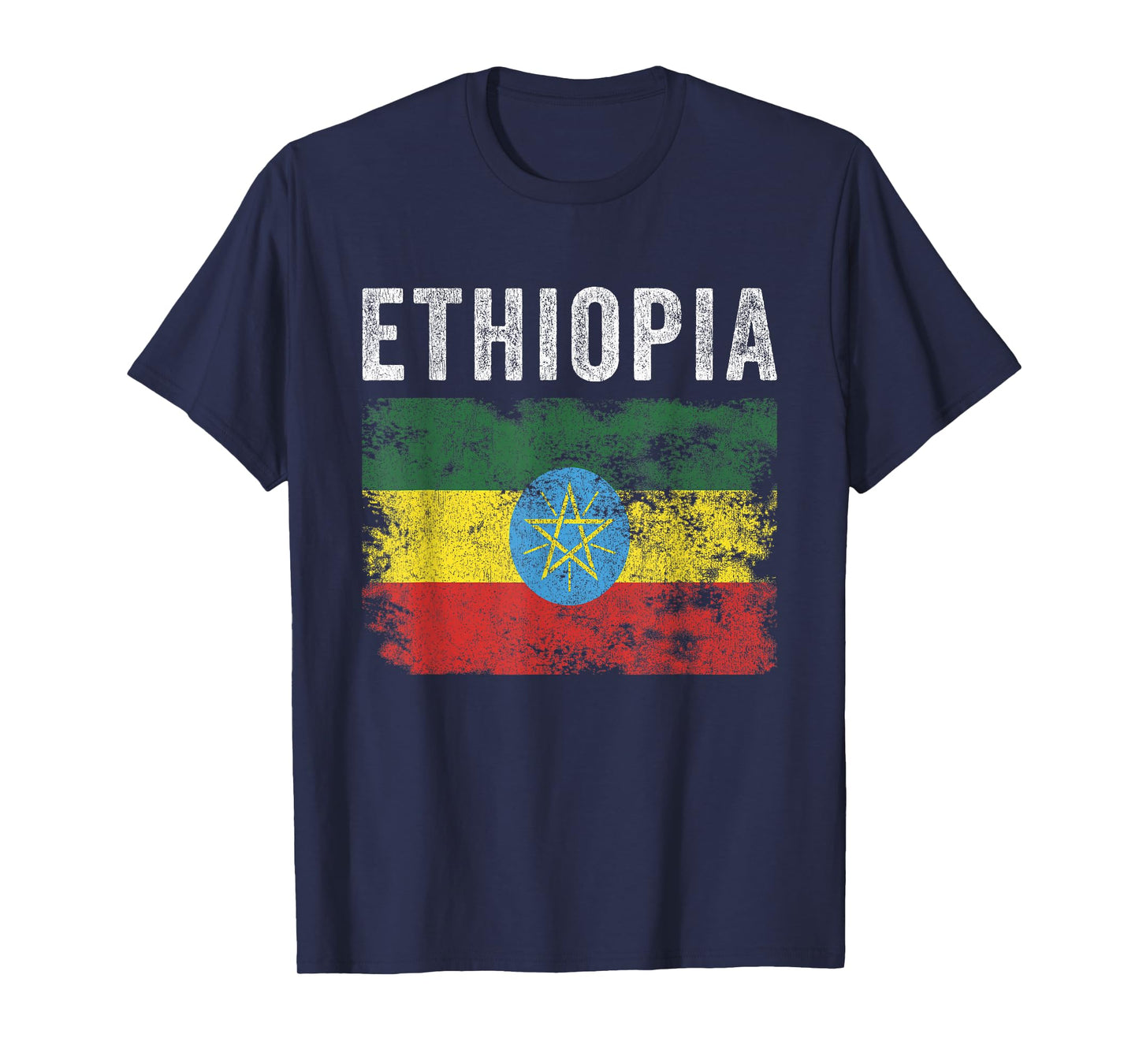 Ethiopia Flag Distressed - Men Women Kids - Ethiopian Flag T-Shirt