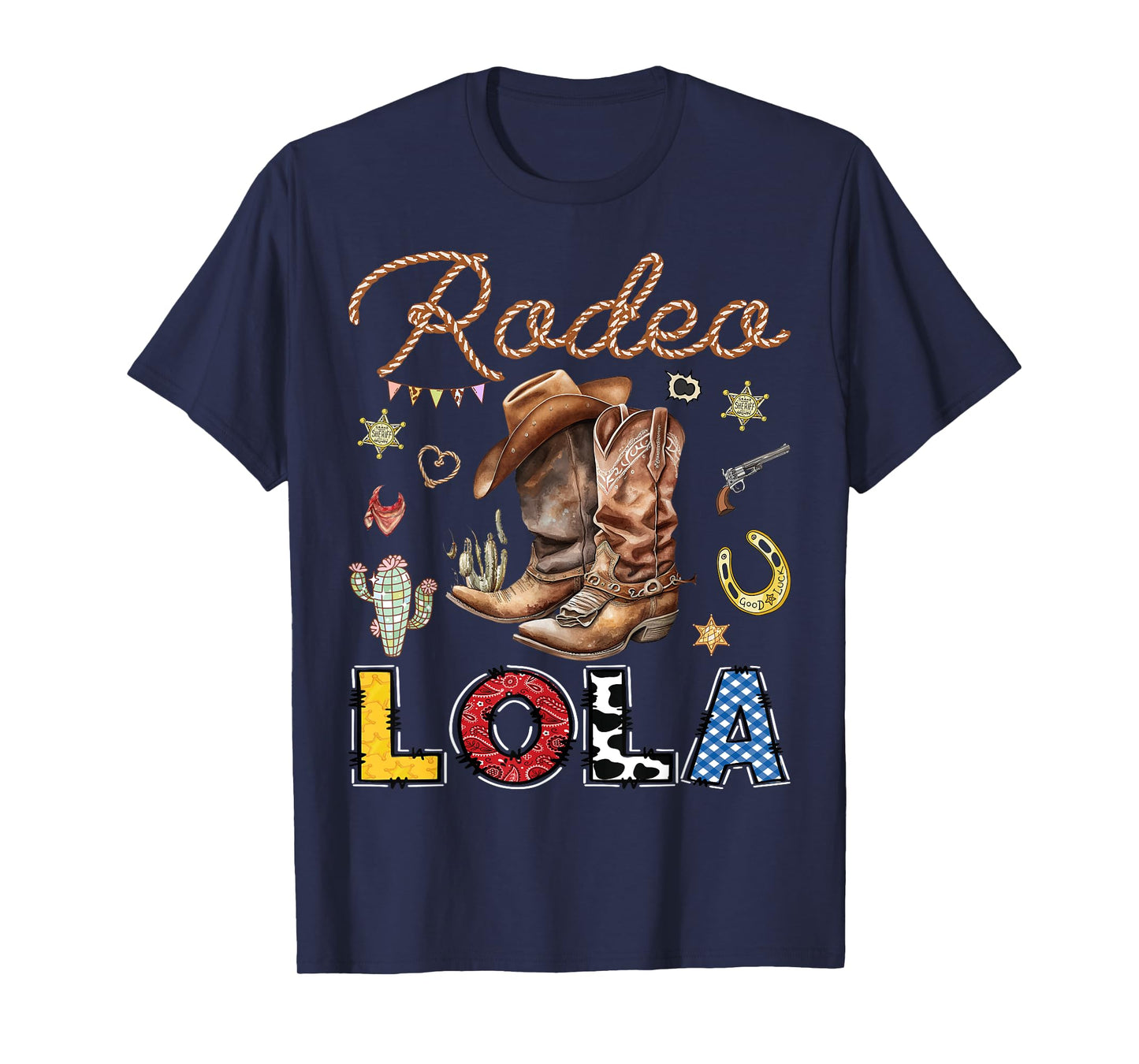 Rodeo Lola Western Cowboy Birthday Matching Family T-Shirt