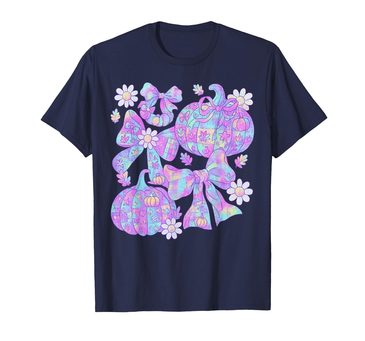 Preppy Pumpkin Thanksgiving Vintage Boho Floral Fall Vibes T-Shirt