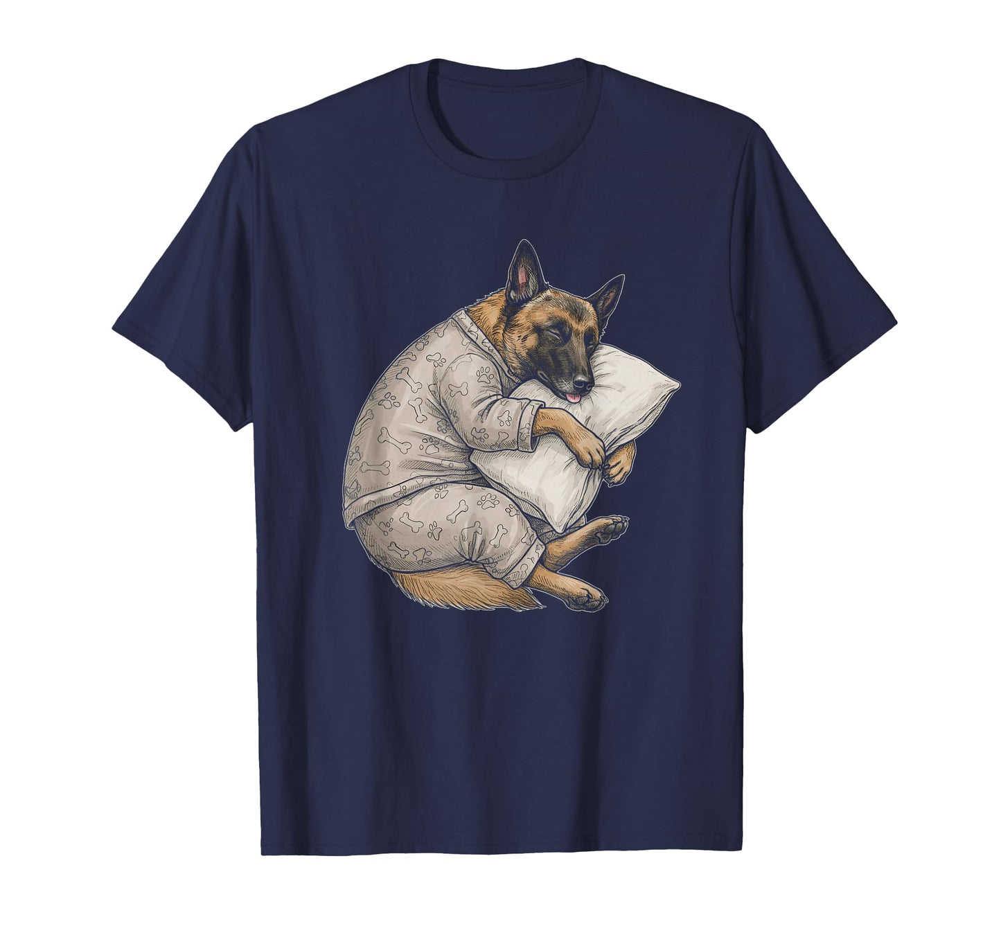 Funny Sleepy Belgian Malinois Pajama Men Women Kids T-Shirt