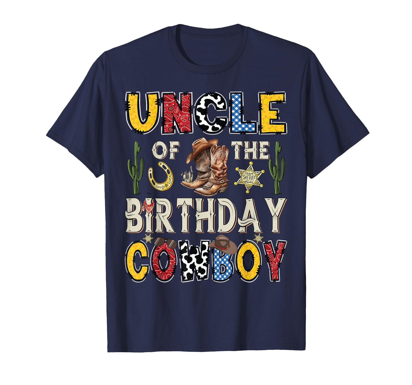 Uncle Of The Birthday CowBoy Rodeo Uncle Western T-Shirt