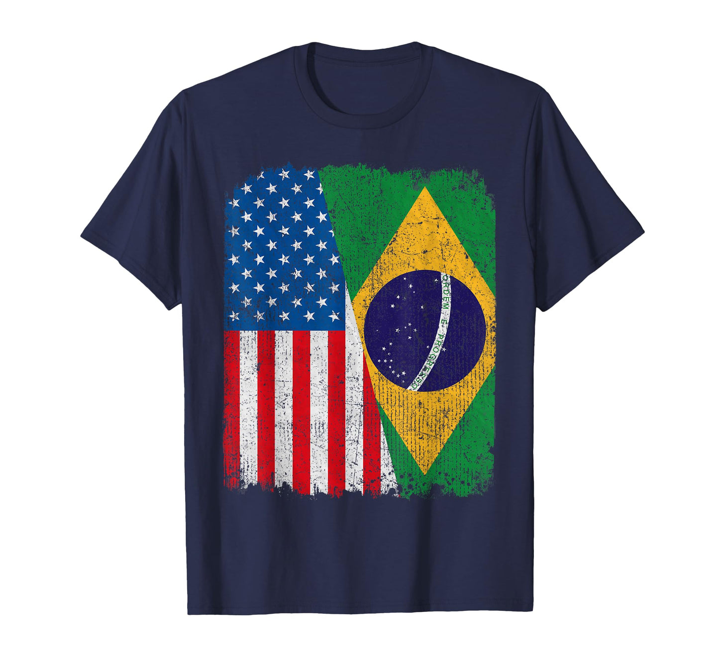 Brazilian American Flag Half USA Brazil Root Proud T-Shirt