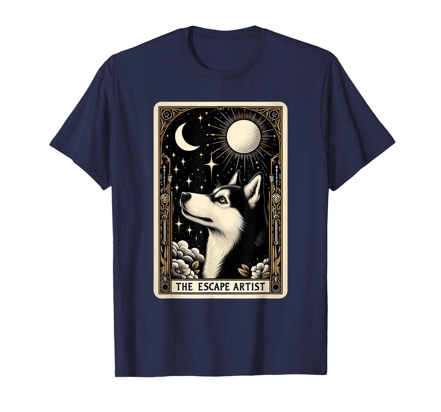 Funny Siberian Husky Tarot Card Husky Lover Men Women T-Shirt