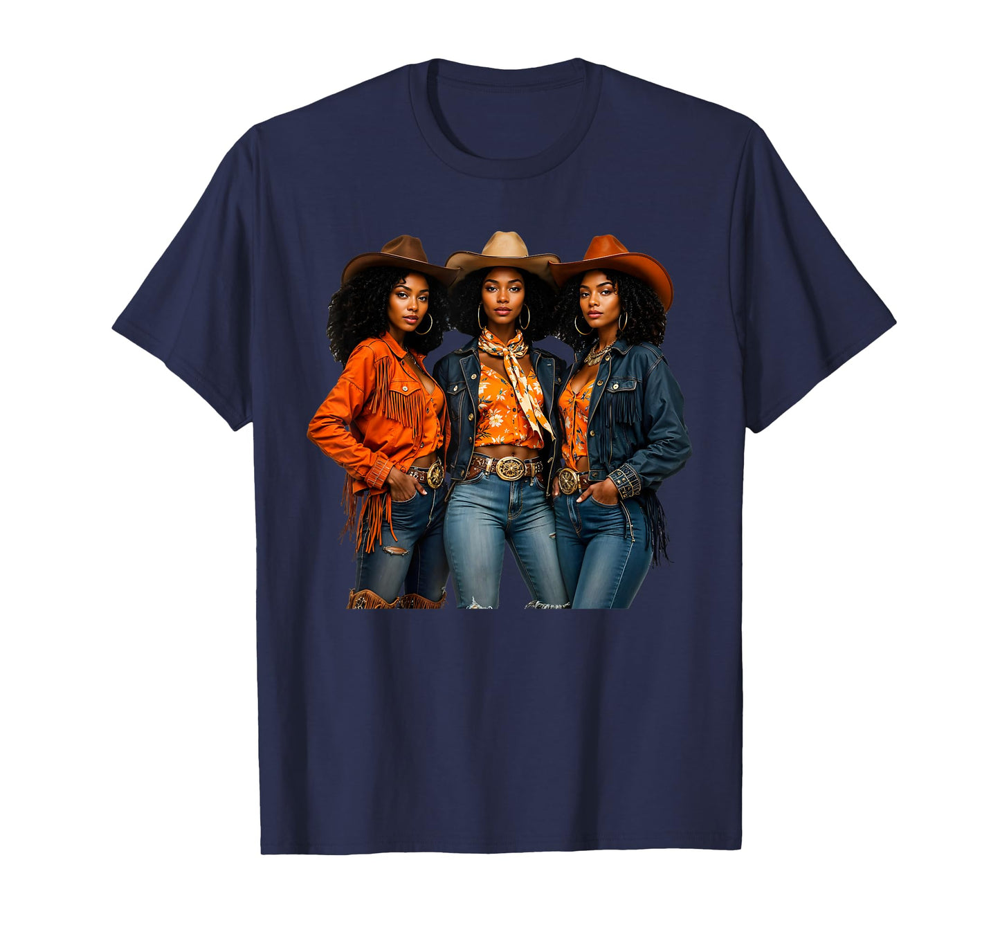 Black Cowgirl Melanin African American Western Rodeo Country T-Shirt