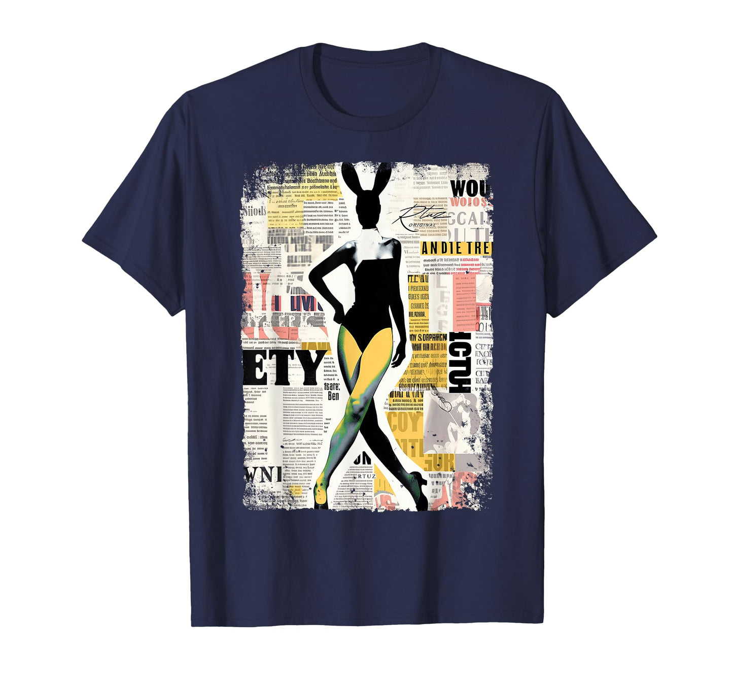 Magazin Cover Vintage Girl Bunny Collage Sexy Model Pin-up T-Shirt