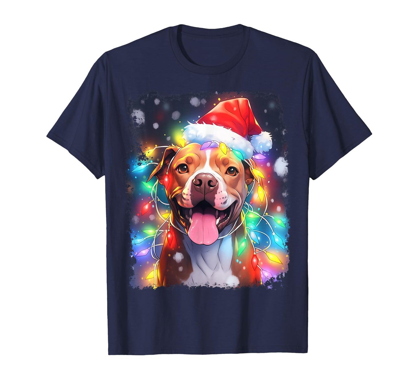 Pitbull Christmas Lights T-Shirt