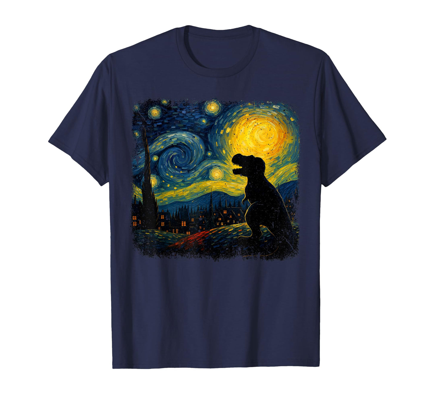 T Rex Starry Night Van Gogh Dinosaus Gifts Men Women Kid T-Shirt