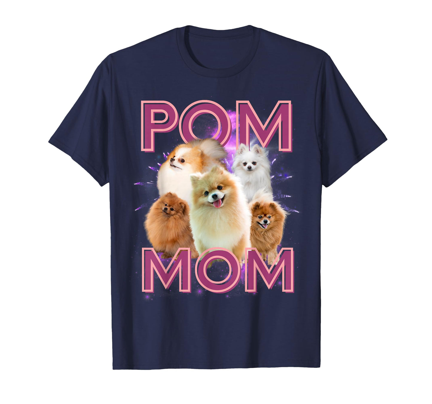 Pom Mom Pomeranian Dog Retro Bootleg T-Shirt