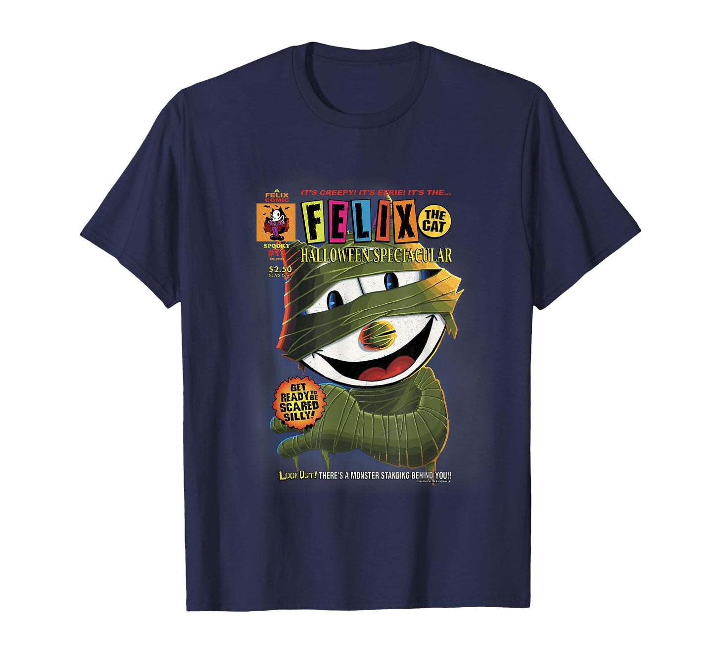 Felix The Cat Spectacular Halloween Comic Book Style T-Shirt for Men Women Kids