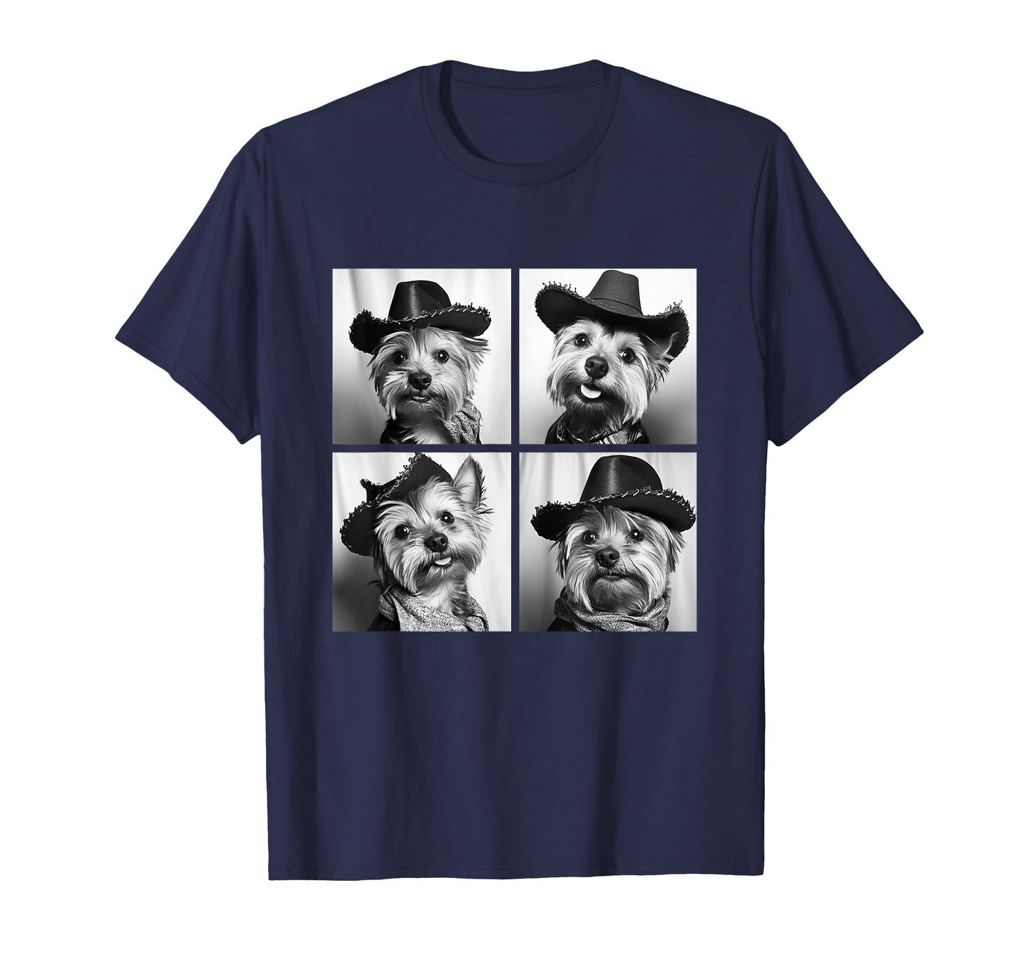 Funny Yorkshire Terrier Cute Cowboy Dogs Western Yorkies T-Shirt