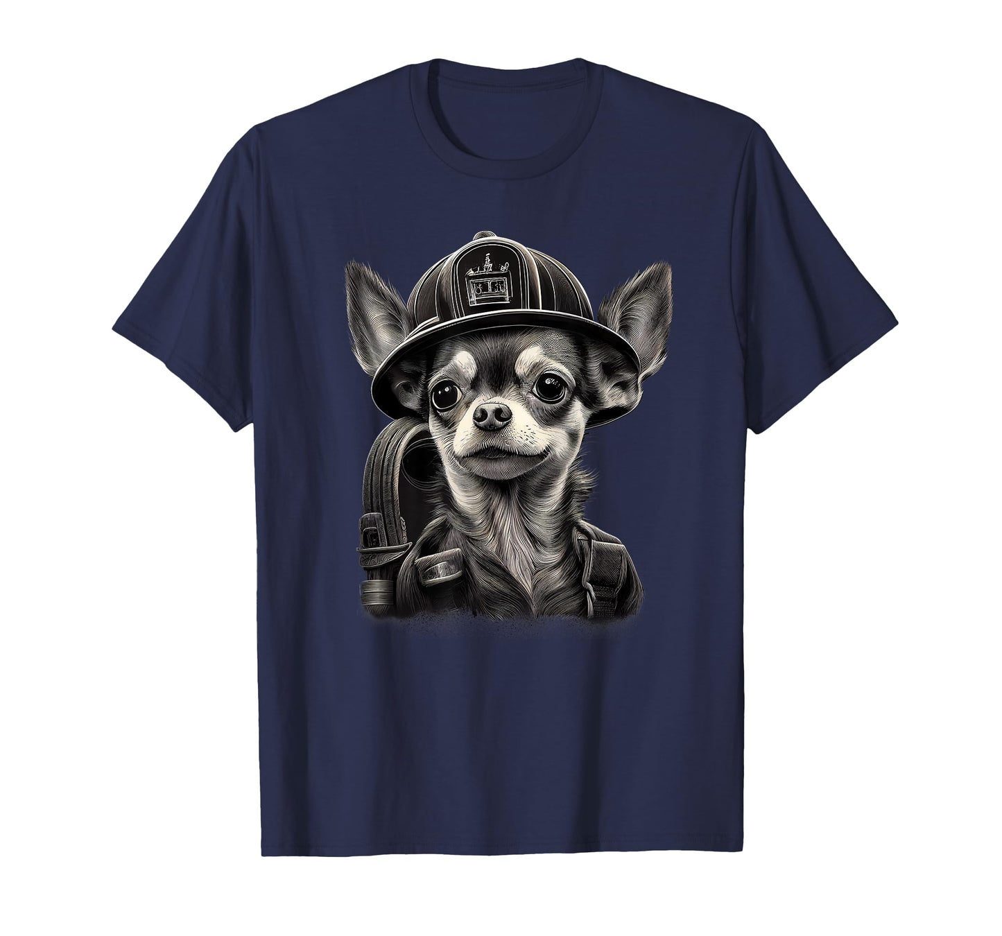 Chihuahua - Firefighter Fireman Cool Dog Men Hat Fire T-Shirt