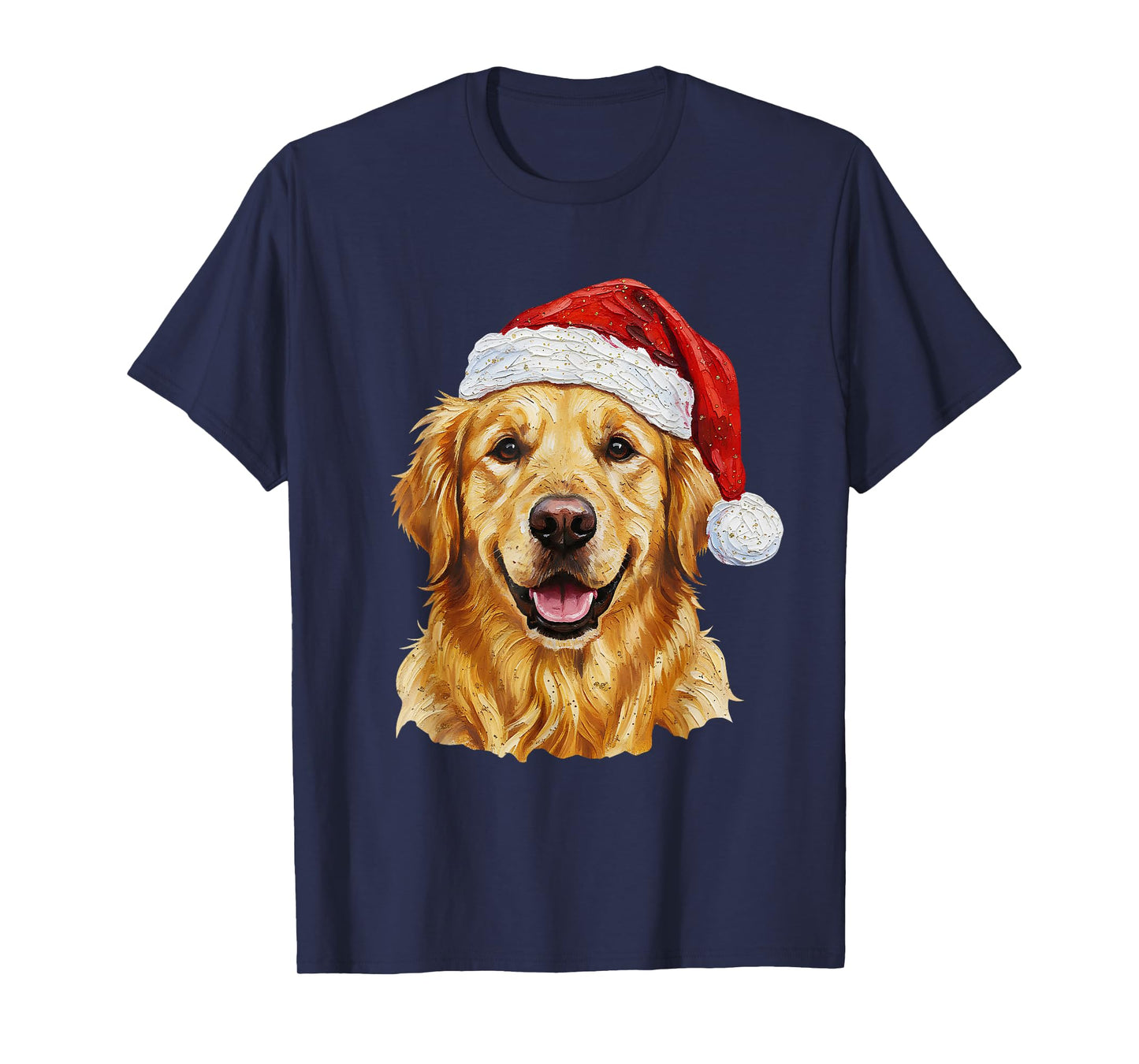 Santa Golden Retriever Christmas Golden Retriever Dog Mom T-Shirt
