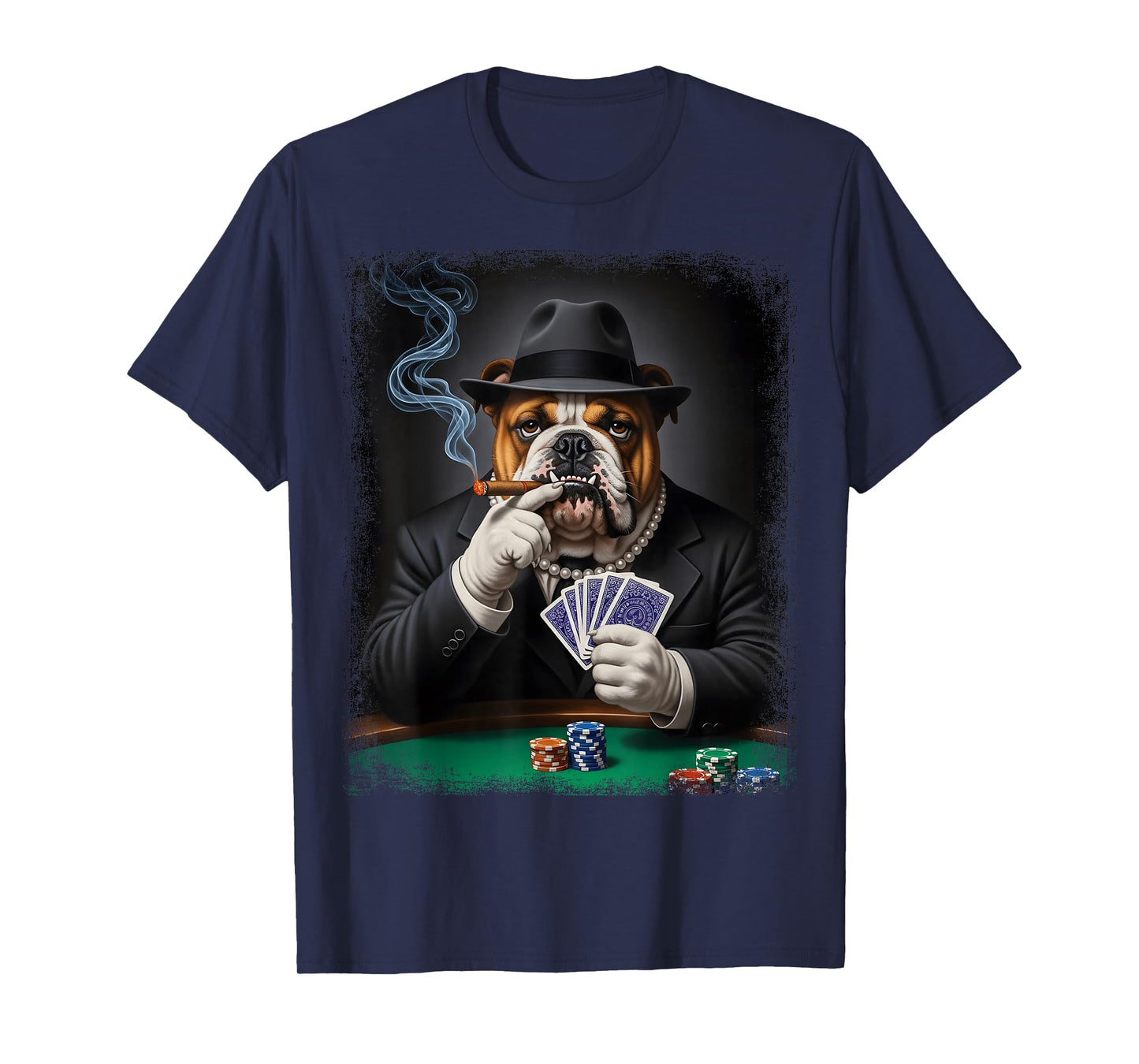 Gambling Casino Cool Dog in Suit Funny Poker Animal T-Shirt