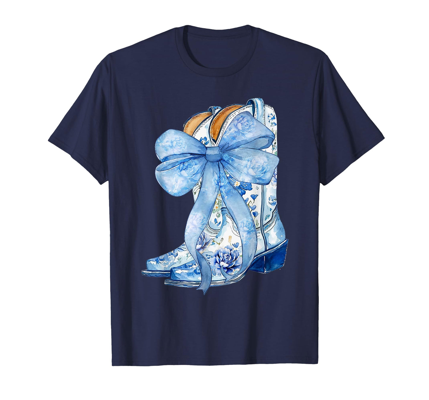 Cowgirl Boots Blue Cowgirl Shirt For Women Girls T-Shirt