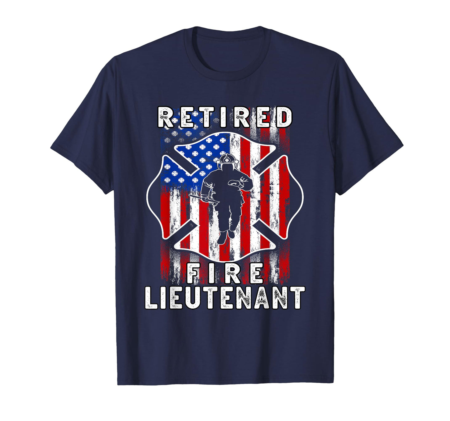 Retired Firefighter Lieutenant Dad Fireman Retirement USA T-Shirt