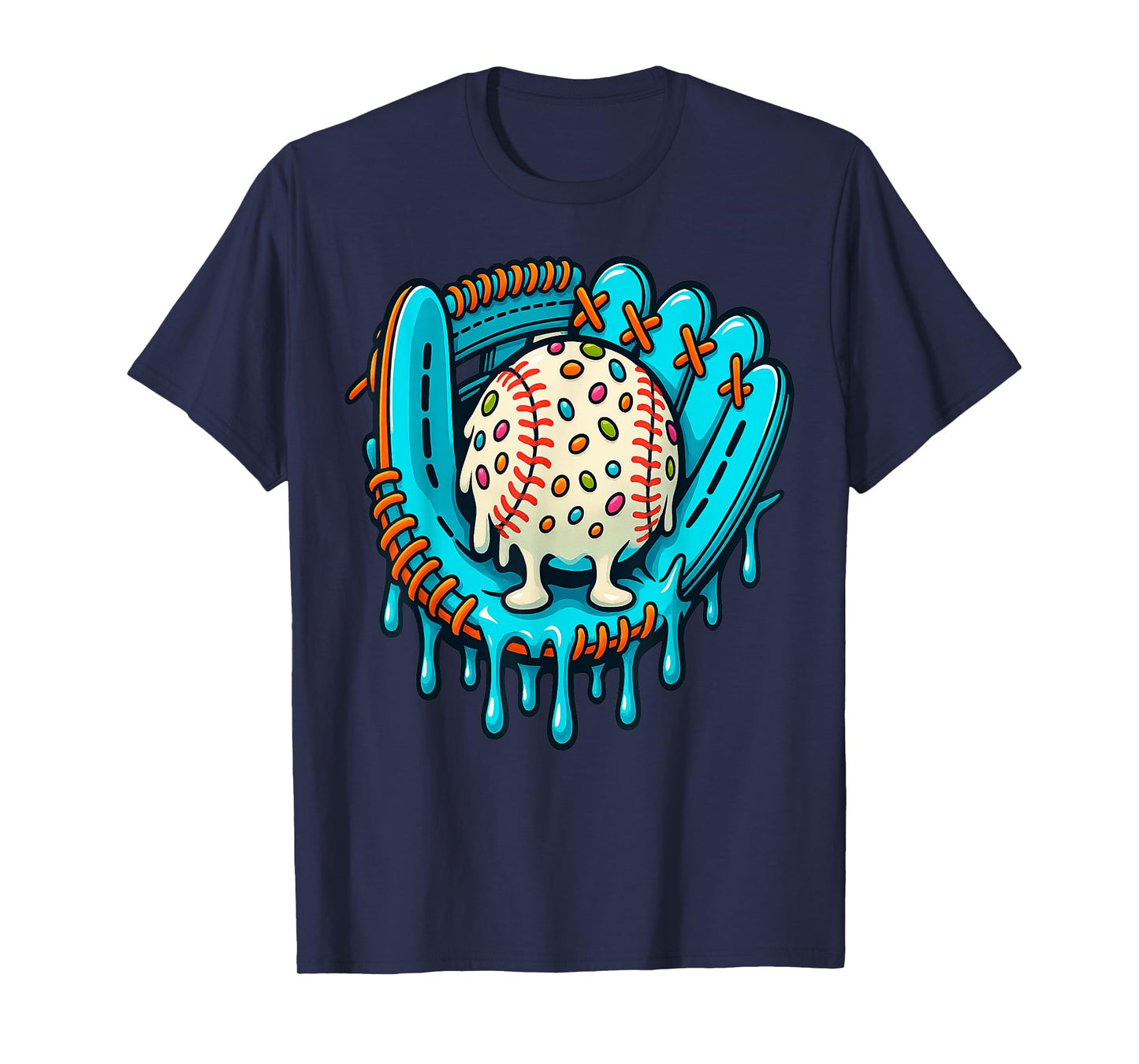 Baseball Drip Team for Boys Ice Cream Cool T-Shirt