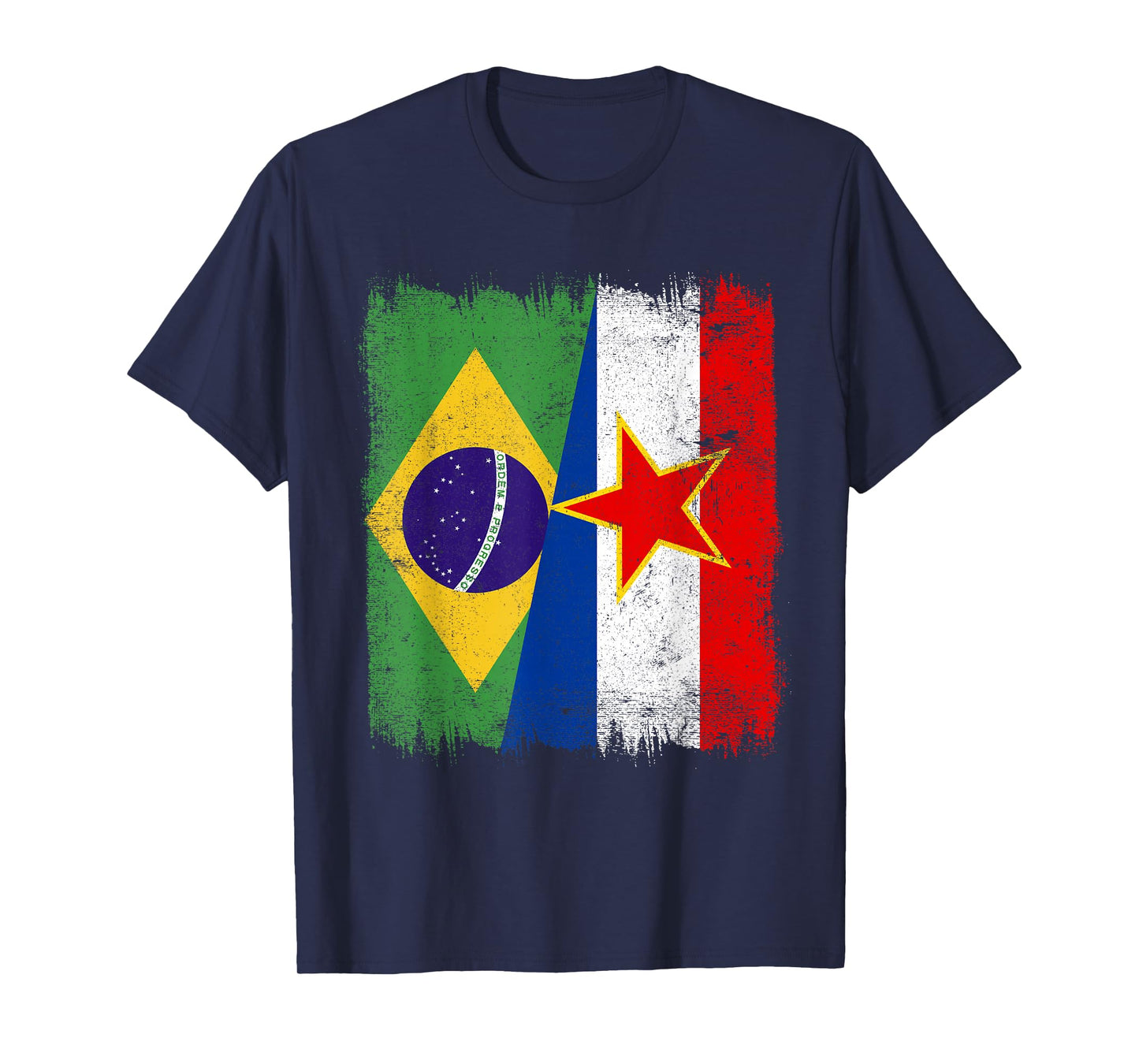 Brazil Yugoslavia Half Flag Brazilian Yugoslavian Heritage T-Shirt