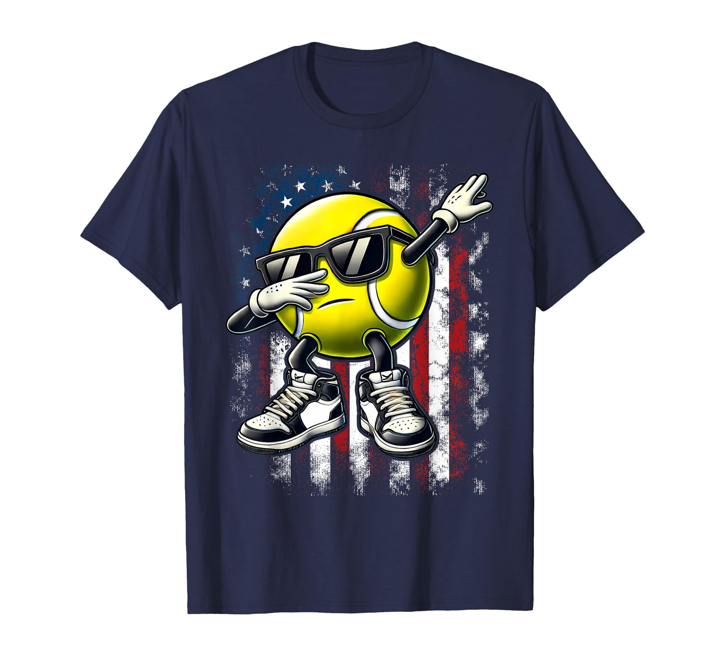 Dabbing Tennis Ball Funny Boys Men Women Sports Player T-Shirt