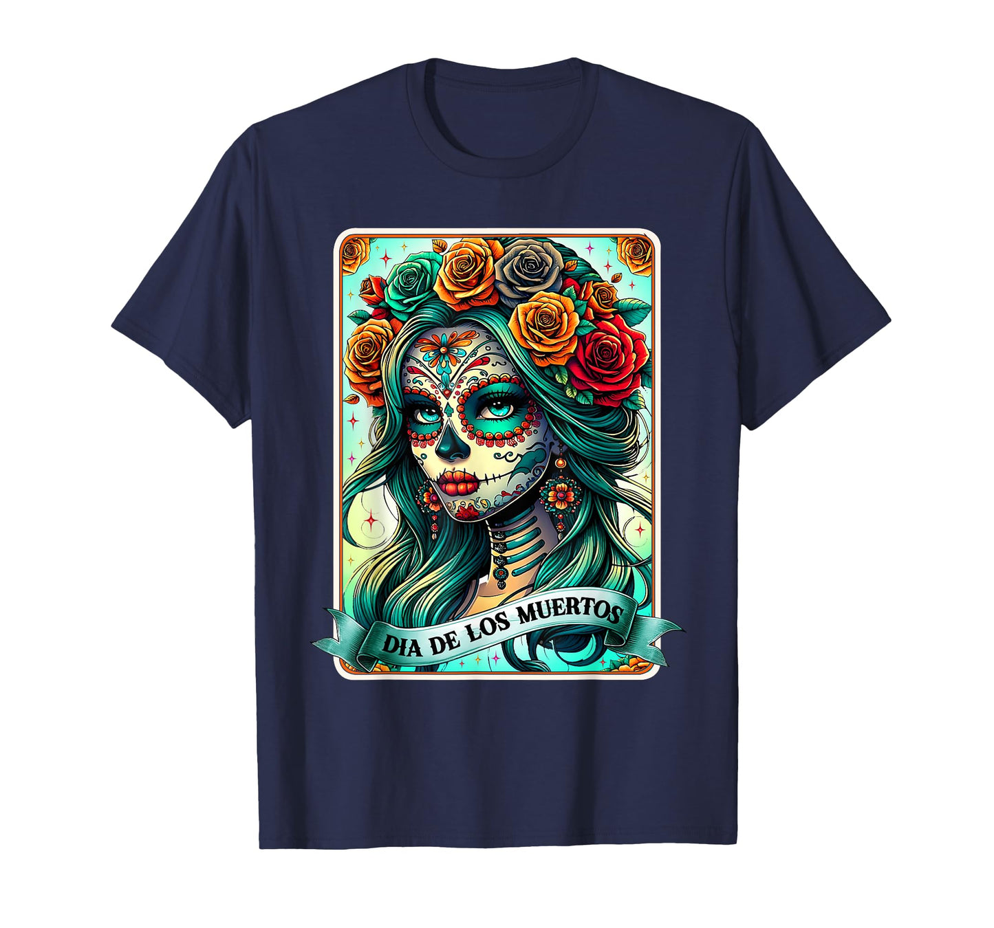 Dia De Los Muertos Rose Flower Woman Day Of The Dead Catrina T-Shirt