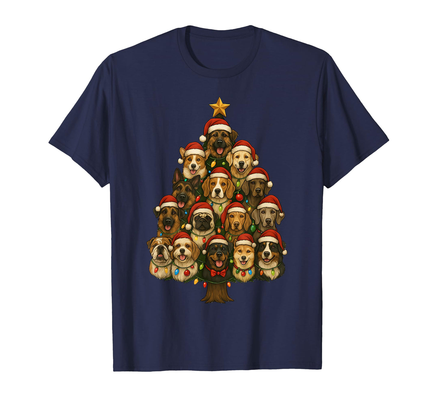 Christmas Dog Tree Design for Pet Lovers Kids Love Dogs Pet T-Shirt