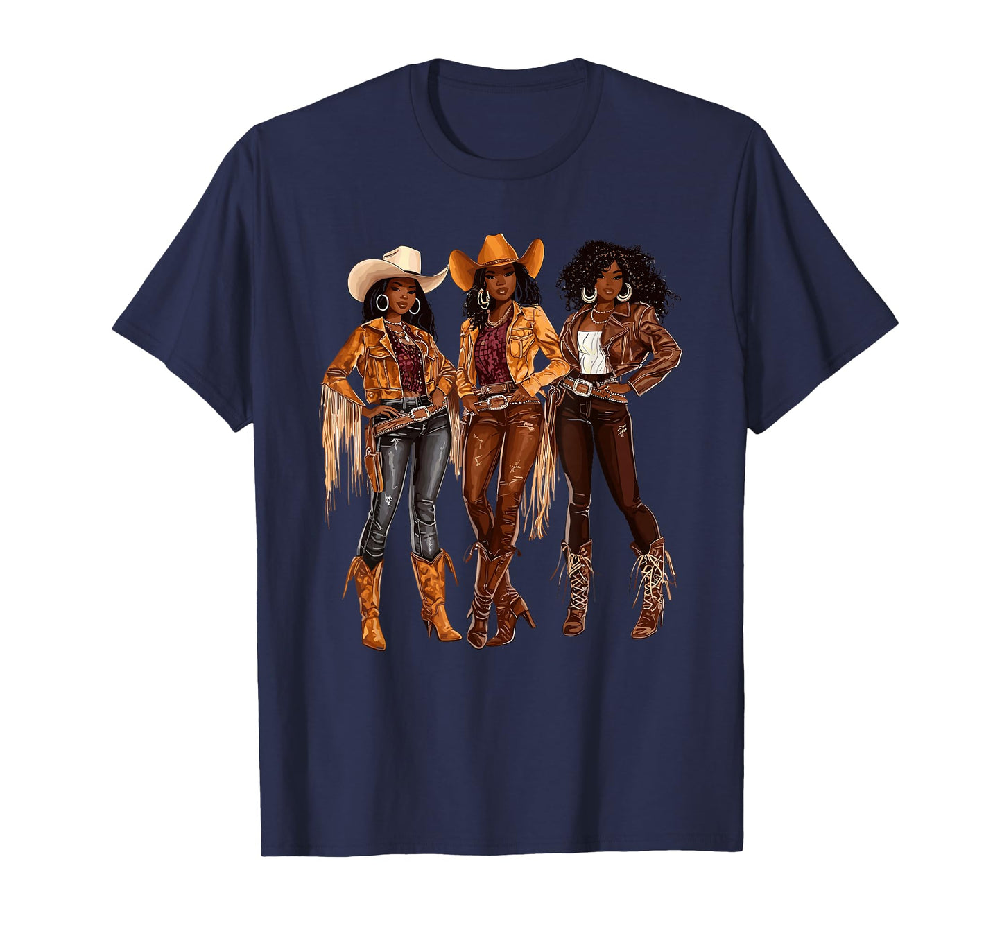 Black African American Cowgirl Western Country Texas Rodeo T-Shirt
