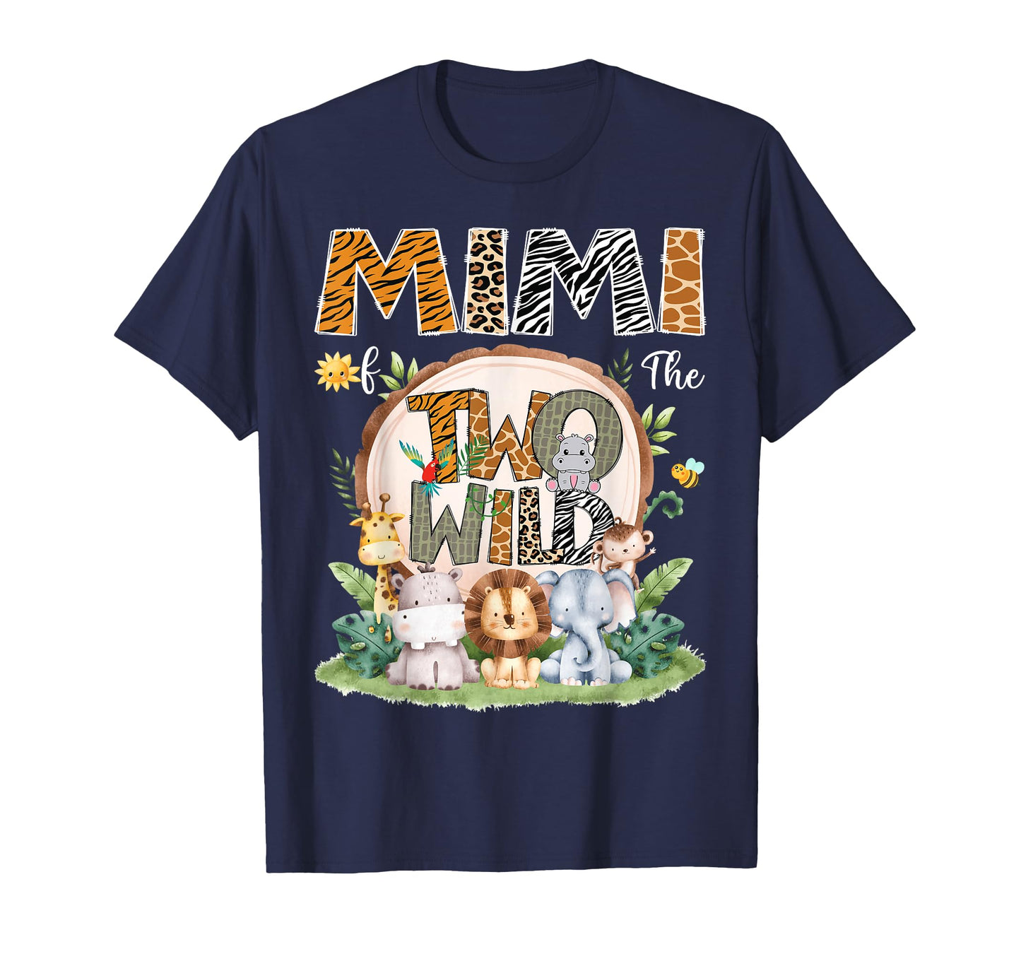 Mimi Of The Two Wild Animal Safari 2Nd Birthday Boy T-Shirt