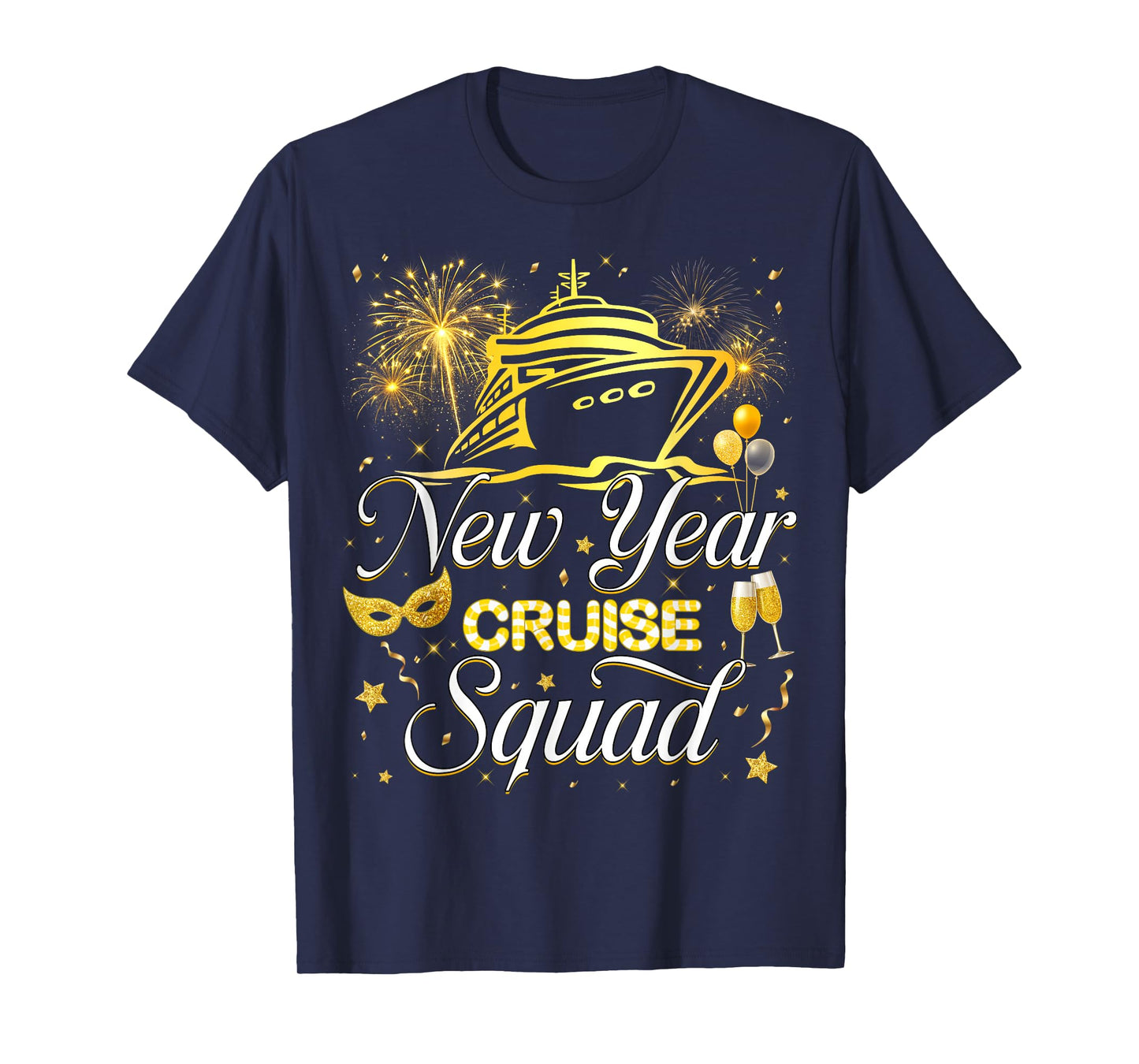 New Year Crusie Squad Firework Family Matching Men Women Kid T-Shirt