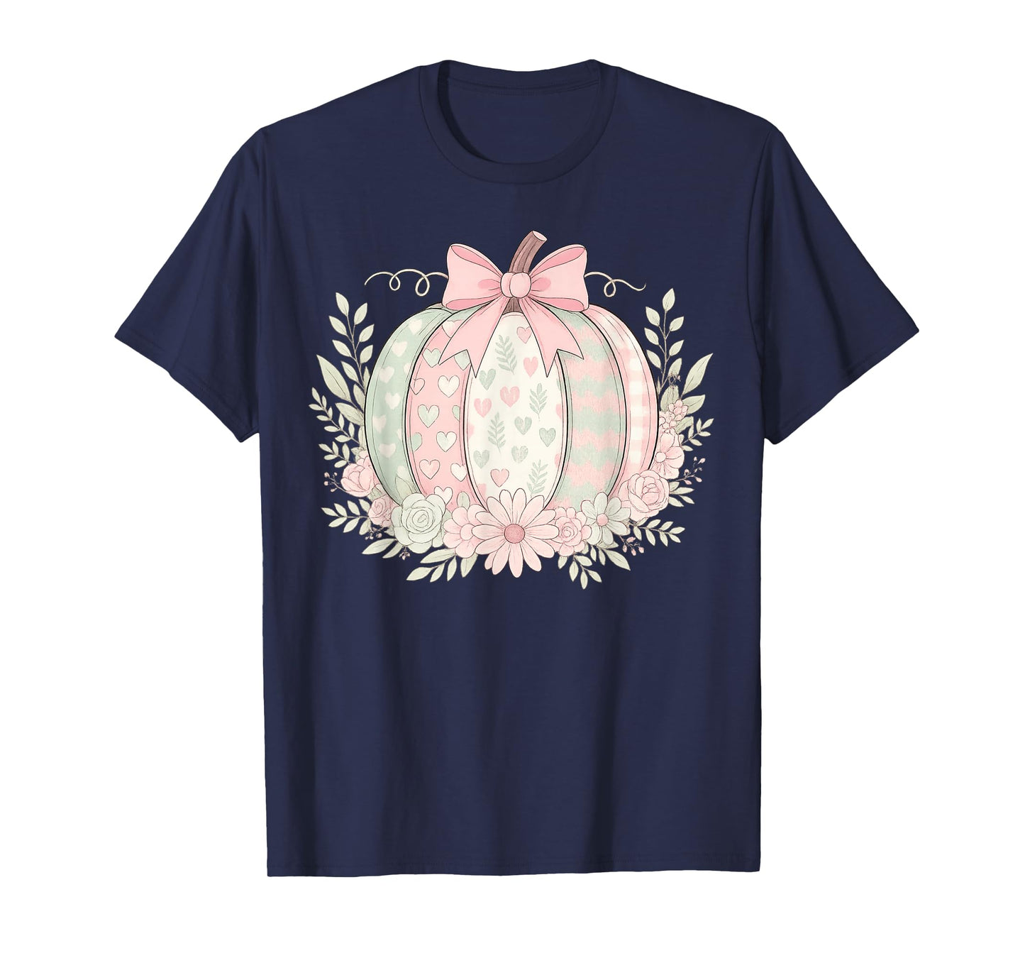 Retro Vintage Boho Pumpkin Floral Thanksgiving Fall Vibes T-Shirt