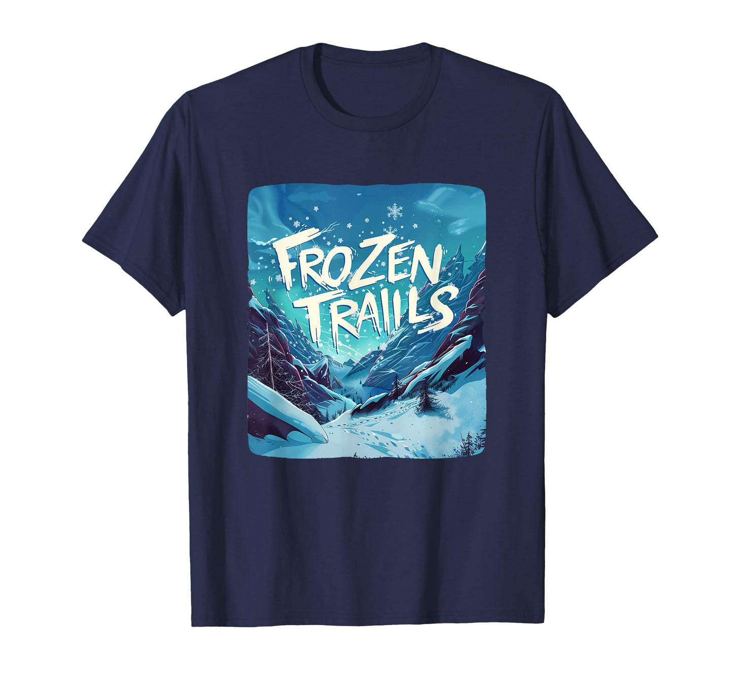 Frozen Trails Emblem for a Chilly Adventure in Winter T-Shirt