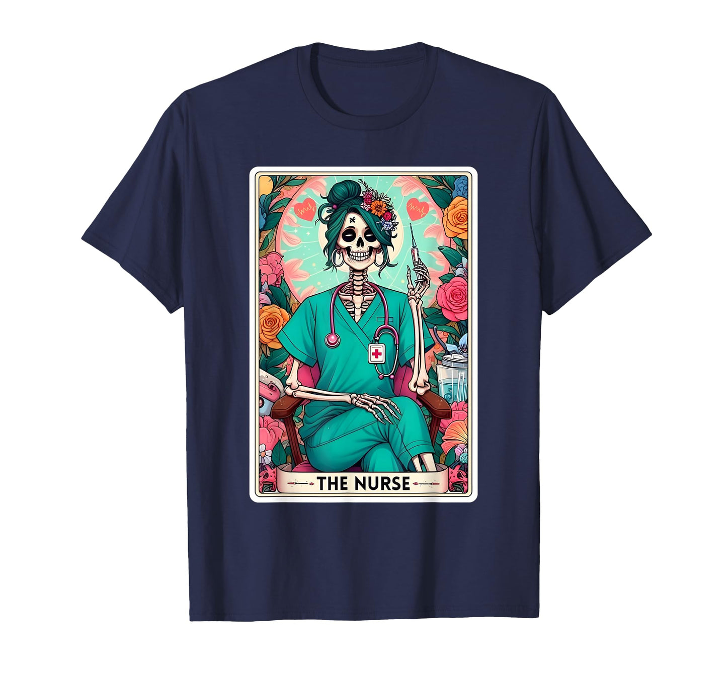 The Nurse Skeleton Tarot Card Funny Nursing Nurse RN LPN NP T-Shirt