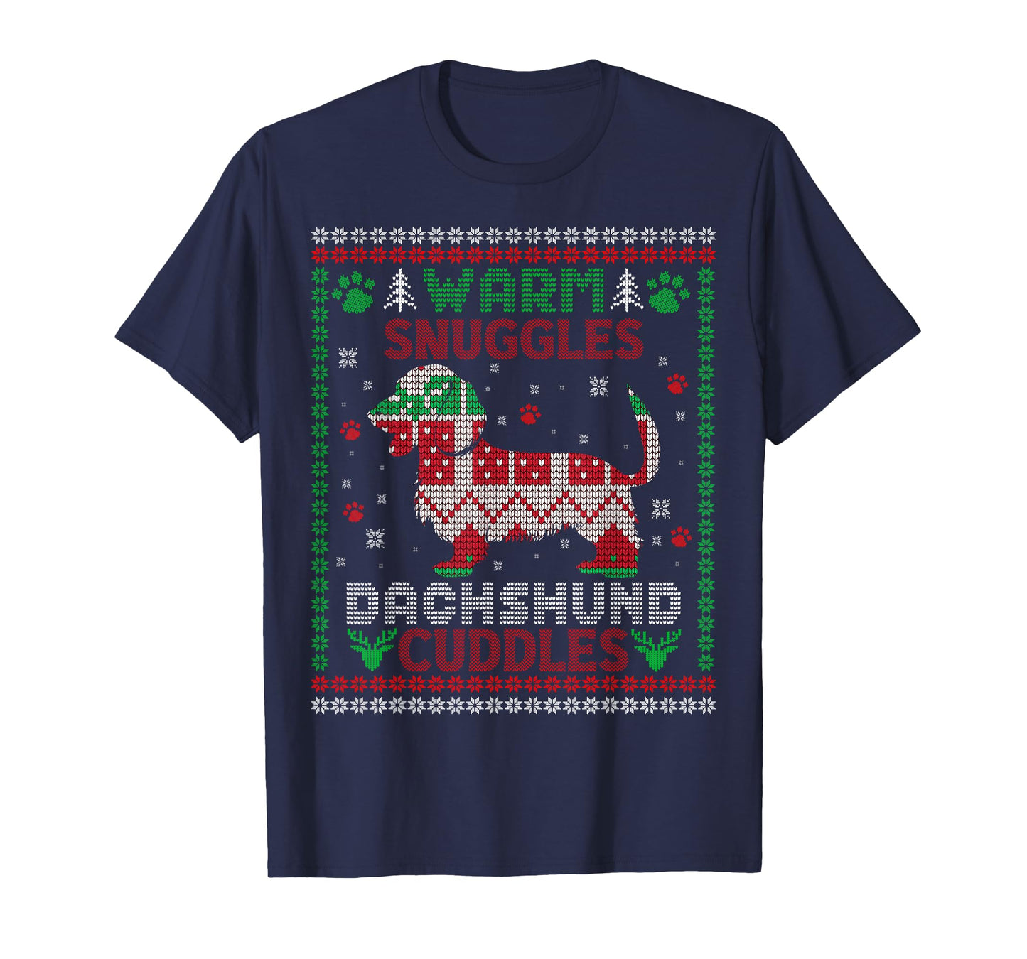 warm snuggles dachshund cuddles Christmas xmas weenie weiner T-Shirt