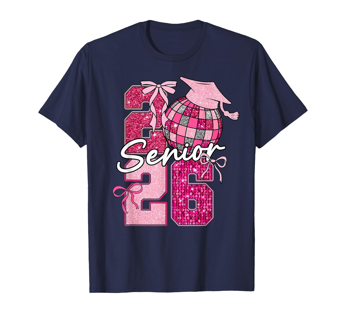 Retro Senior 2026 Coquette Bow Graduation Class of 2026 T-Shirt