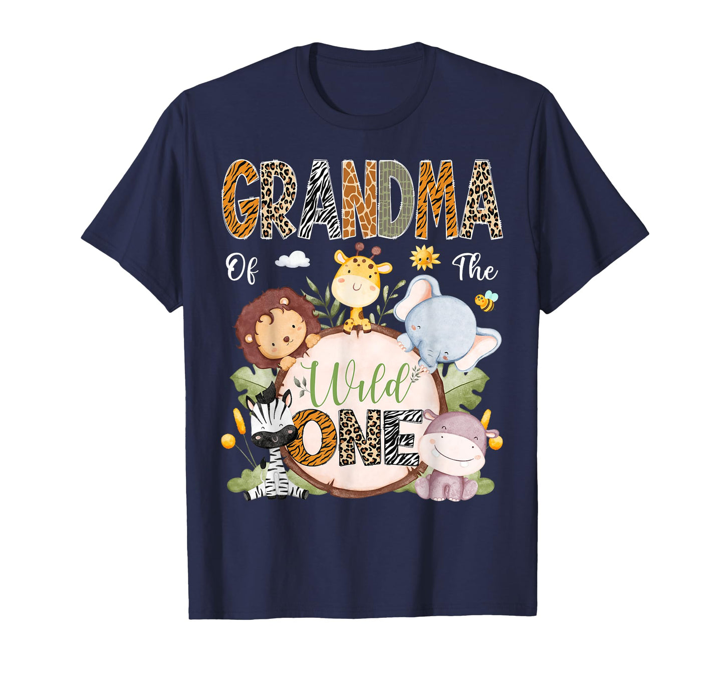 Grandma Of The Wild One 1St Birthday Safari Jungle Animals T-Shirt
