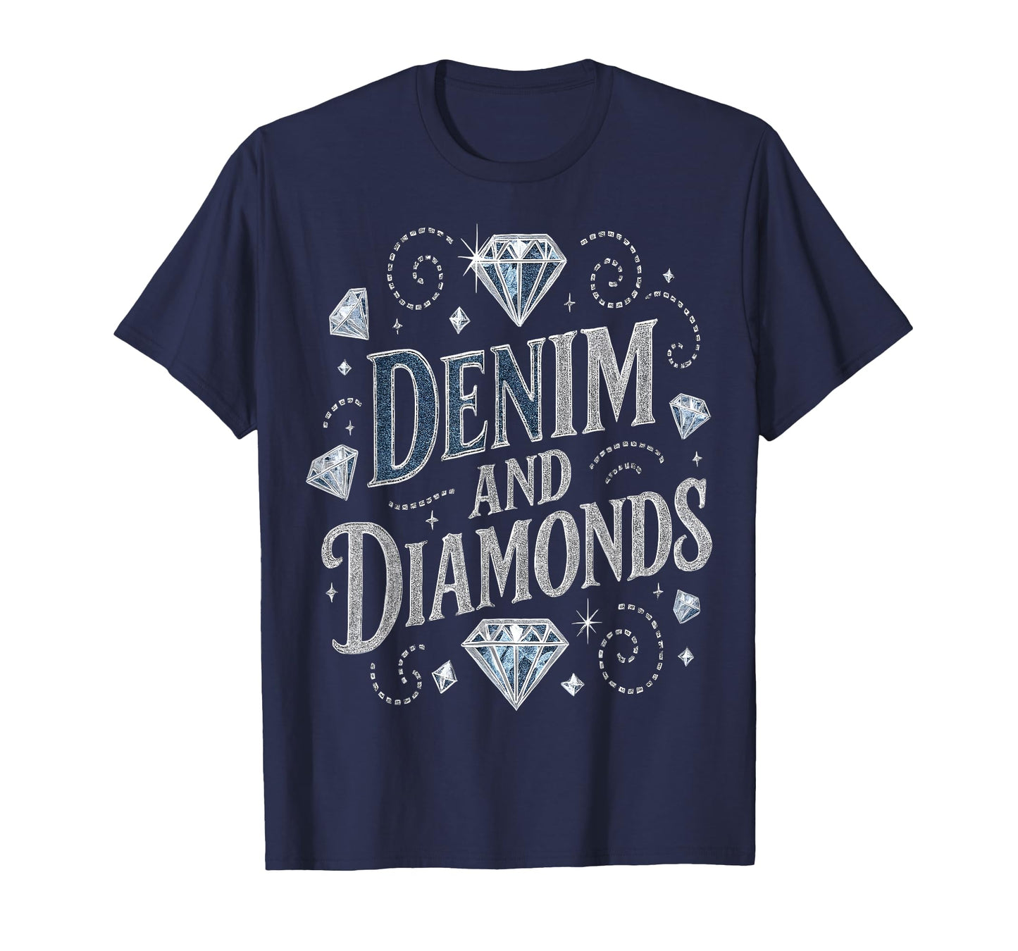 Denim and Diamonds Cowgirl Glam Western Rodeo Party Women T-Shirt