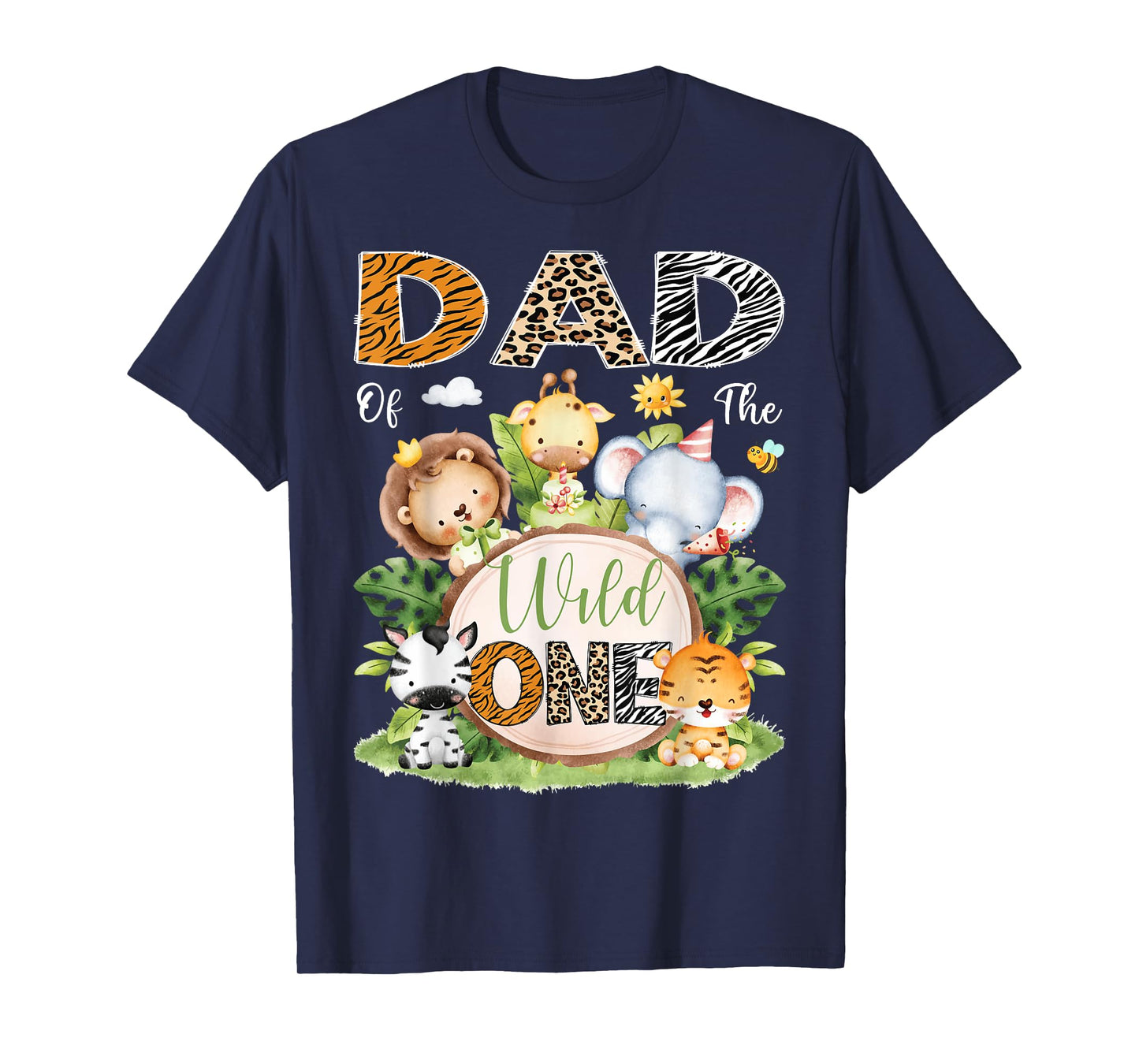 Dad Of The Wild One 1St Birthday Kids Safari Jungle T-Shirt