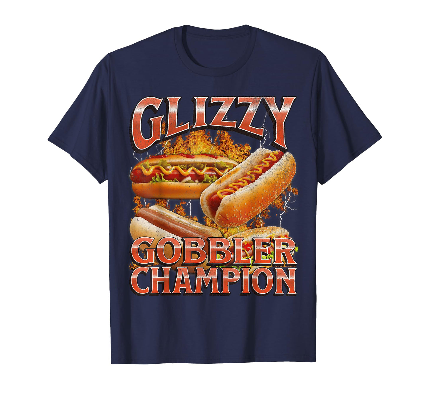 Glizzy Gobbler Funny Wiener Hot Dog Meme Bootleg Graphic T-Shirt for Men Women