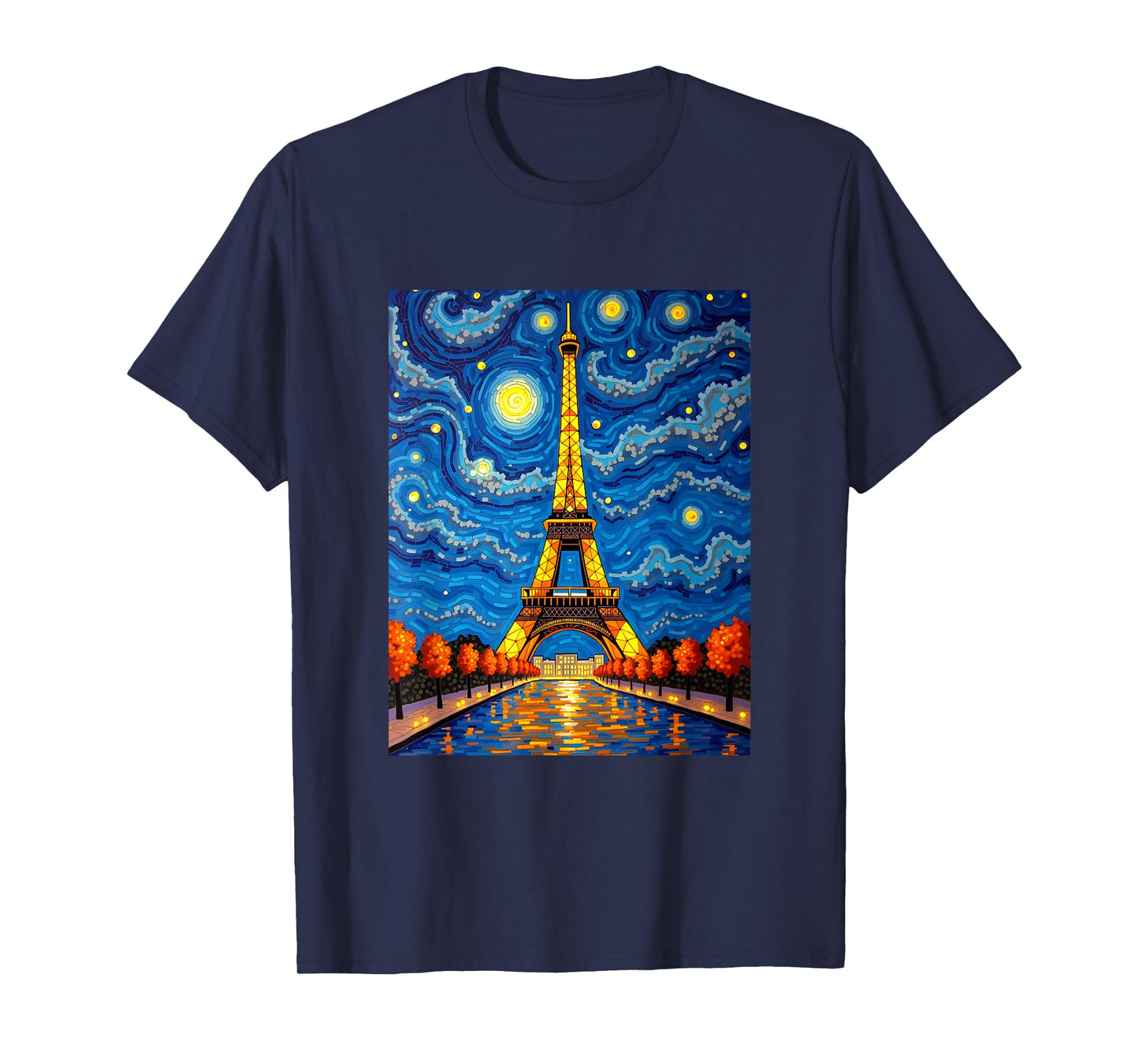 Paris Art Night Impressionist Style T-Shirt