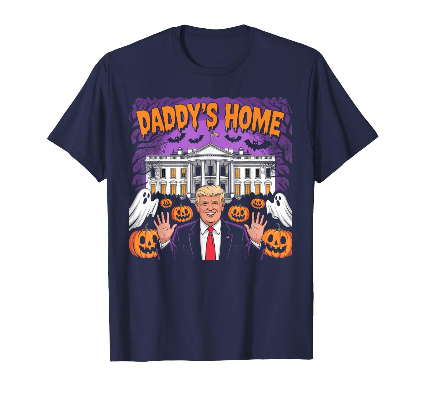 Funny Patriotic Halloween 2025 Daddy's Home White House USA T-Shirt